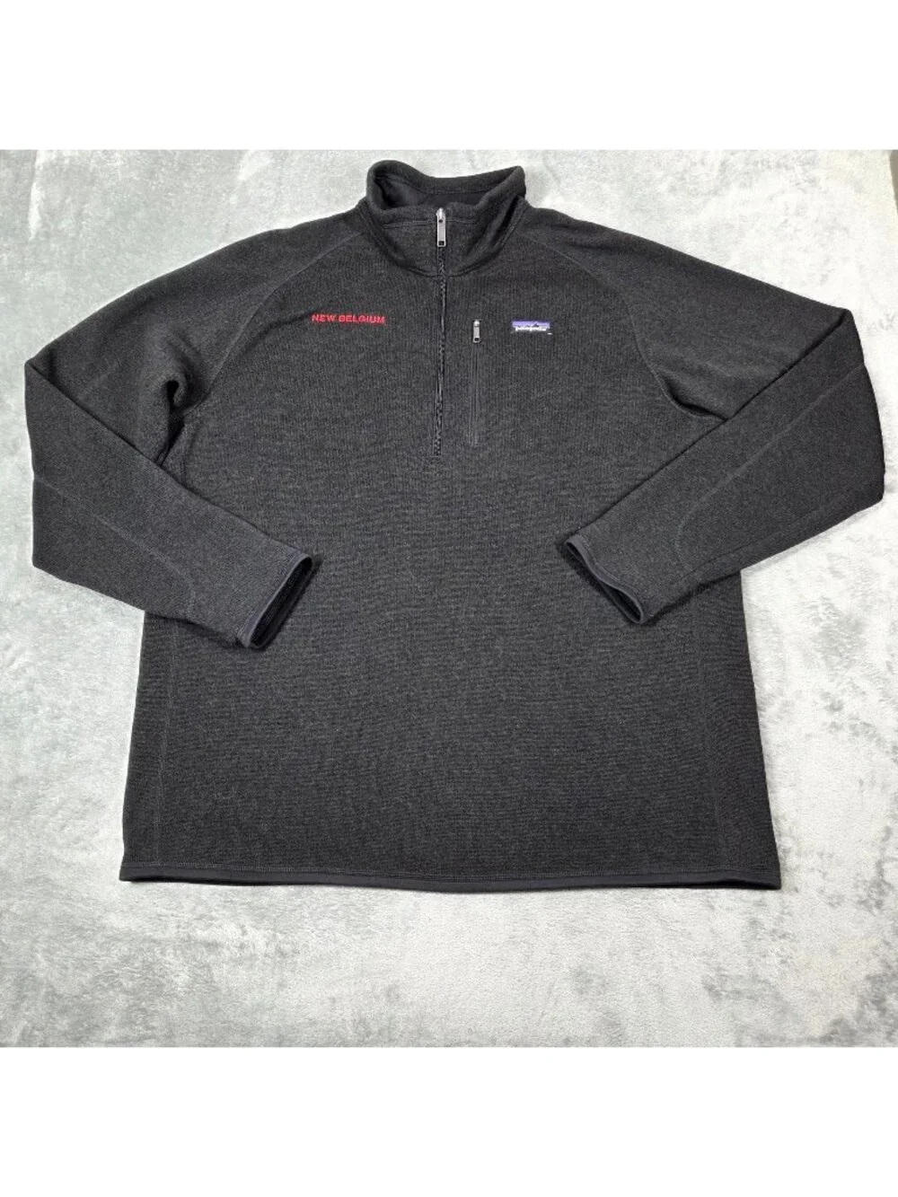 Patagonia Better Sweater Mens XXL Black 1/4 Zip Fleece Lined Corporate Logo